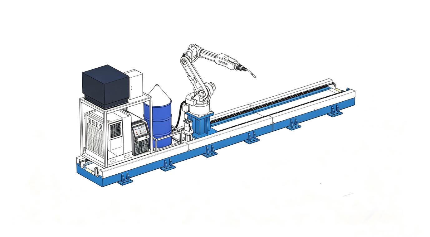 Robot Riding Inch Round Rail Robotic 7th Axis Ground Rail | D002 Light Duty Short-Stroke Robot ...