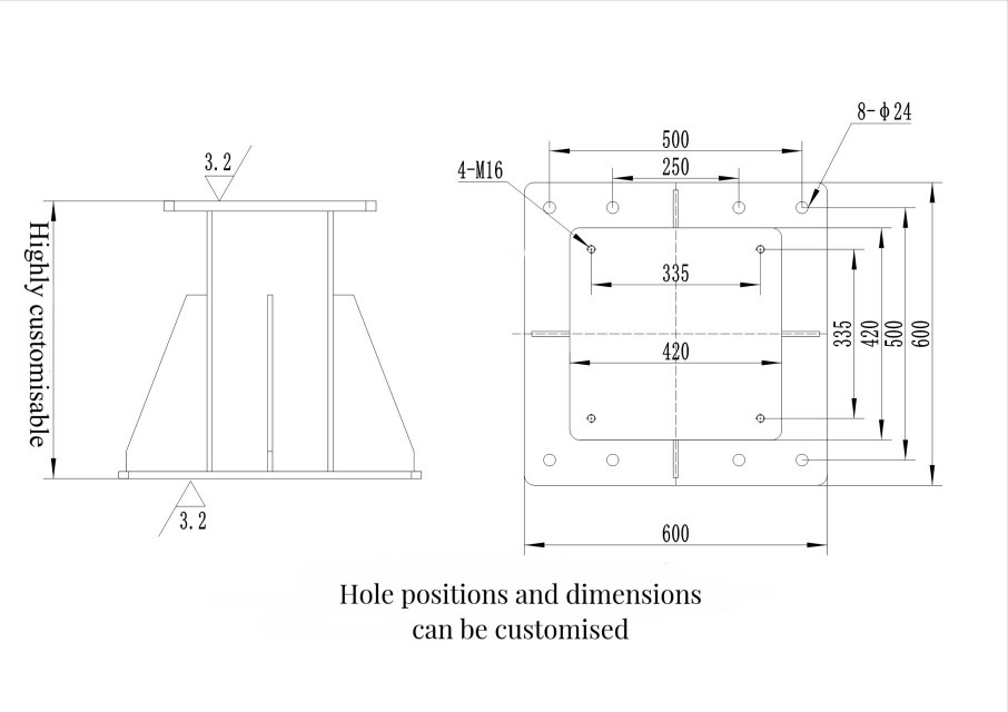 Robot Rotation Base Robot Base | DZ001 Standard Robot Mounting Base - Custom Robot ...